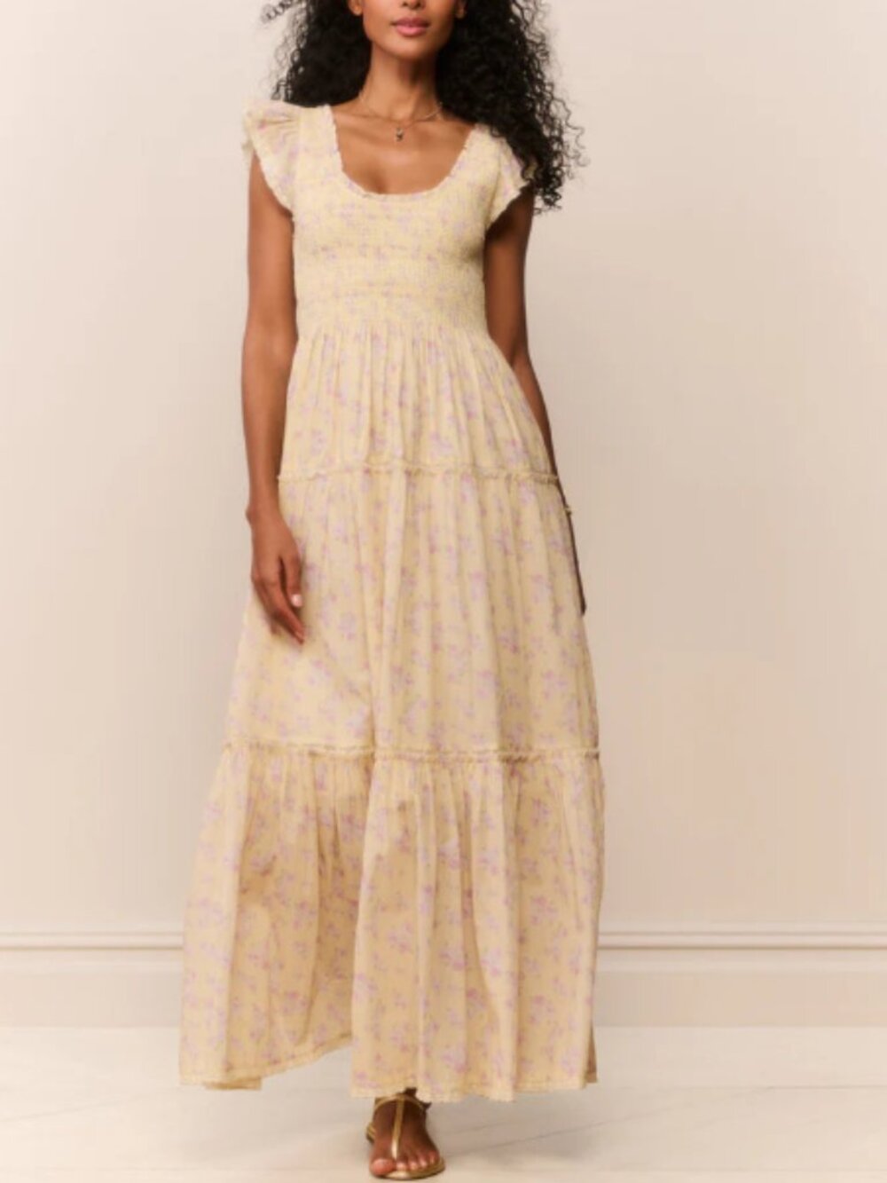 LoveShackFancy Chessie Blooming Floral Maxi Dress